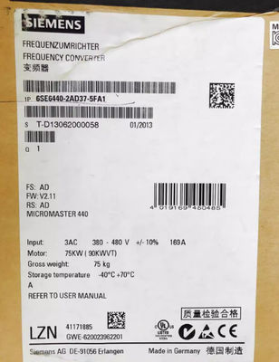 75kW Siemens Frequency Converter / 6SE6440-2AD37-5FA1 With A Level Filter